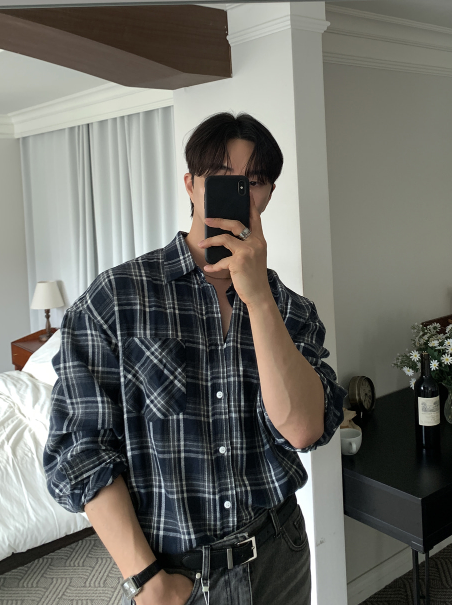 Kuiper Overfit Simple Pocket Check Shirt