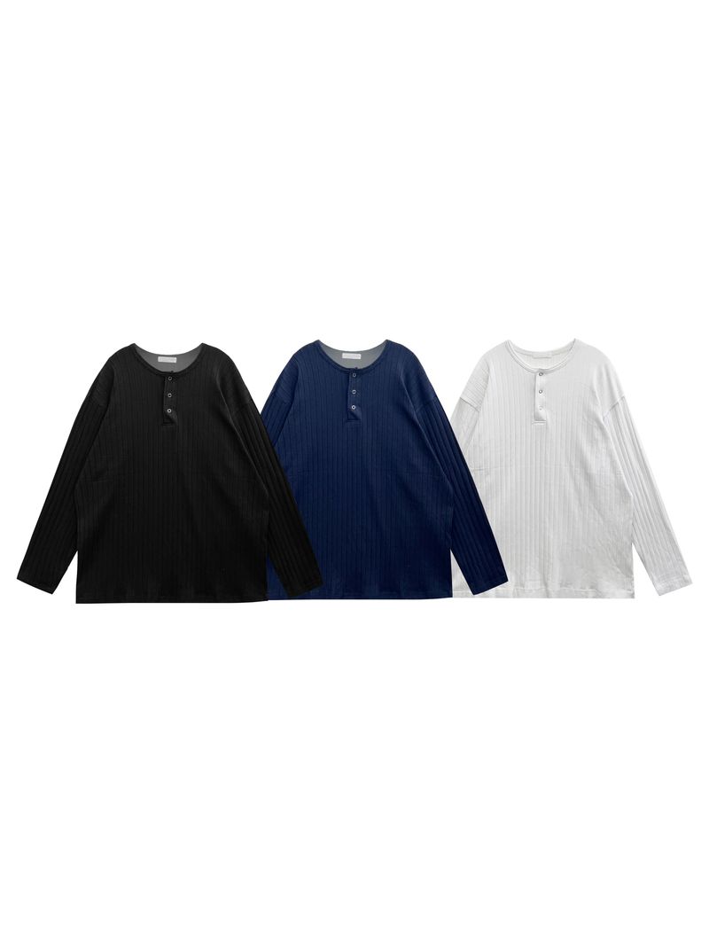 simple line henry neck long-sleeve 3C