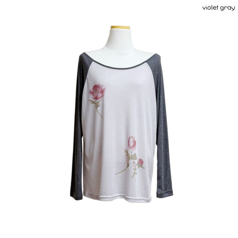 (2color) Soft Tulip Raglan Sheer Long Sleeve Tee
