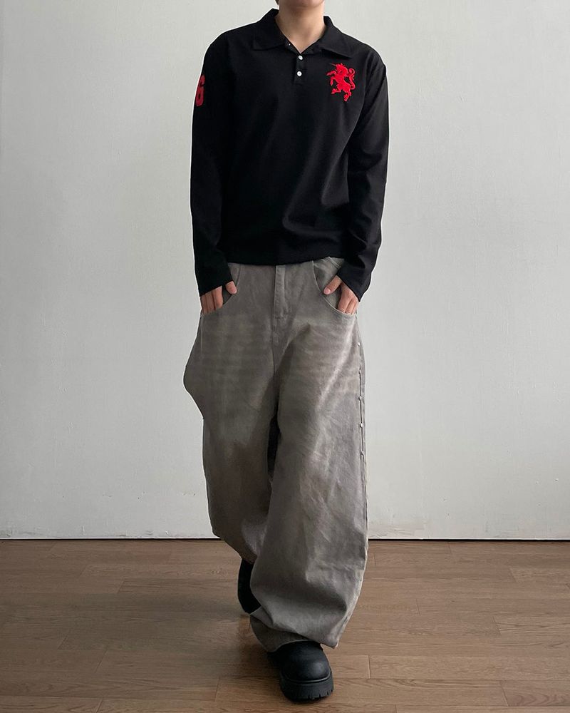 Step Belt Denim Pants