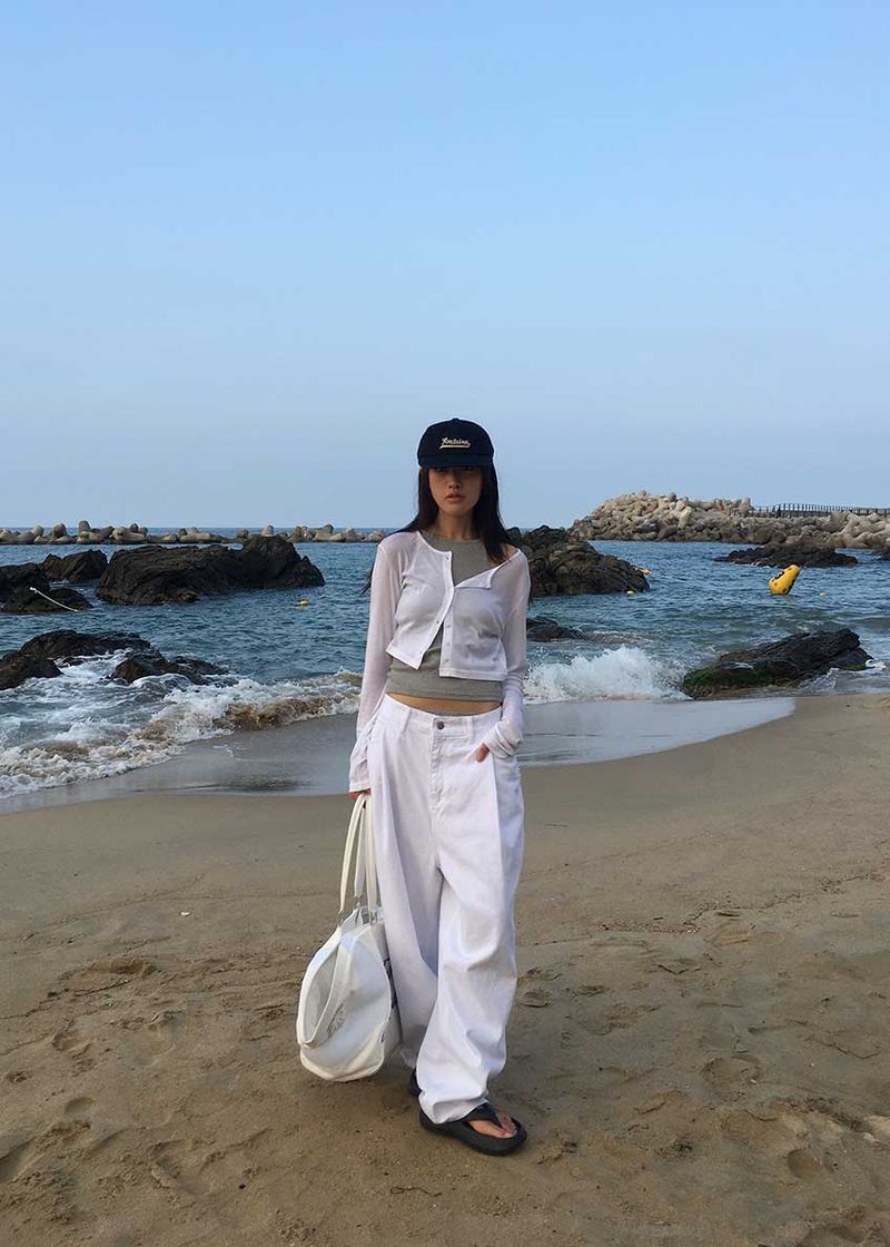TUCK WIDE DENIM PANTS