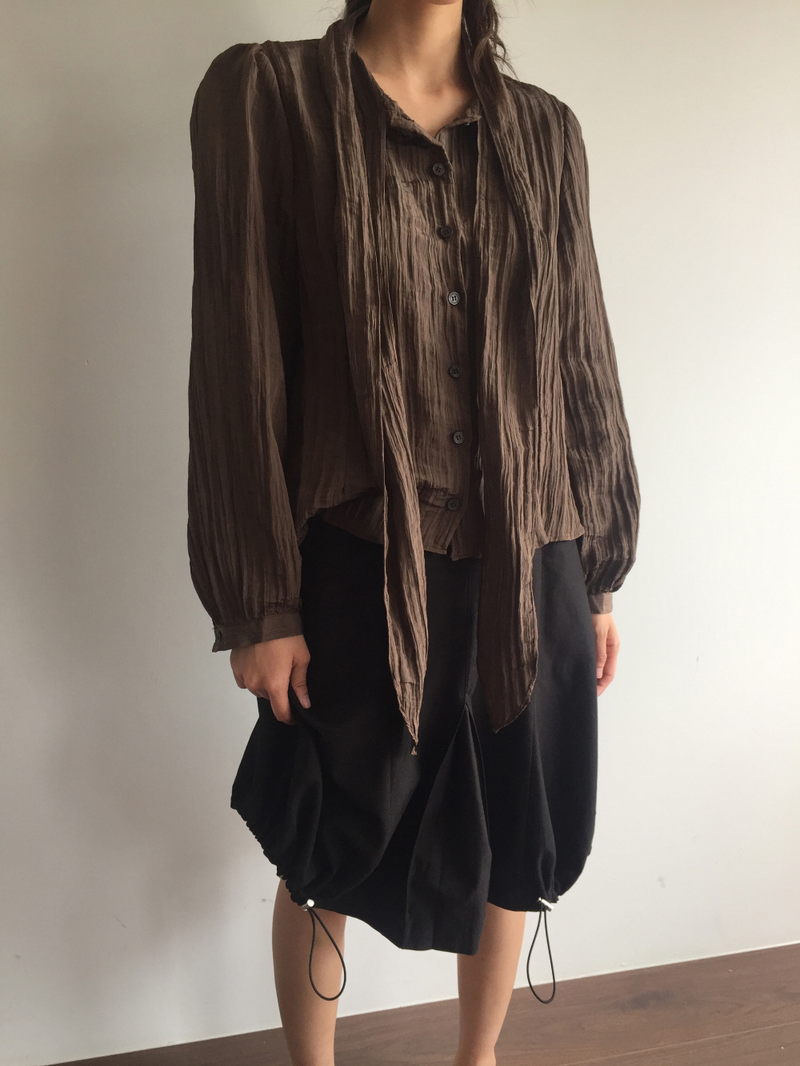 Mer tie blouse (2color)