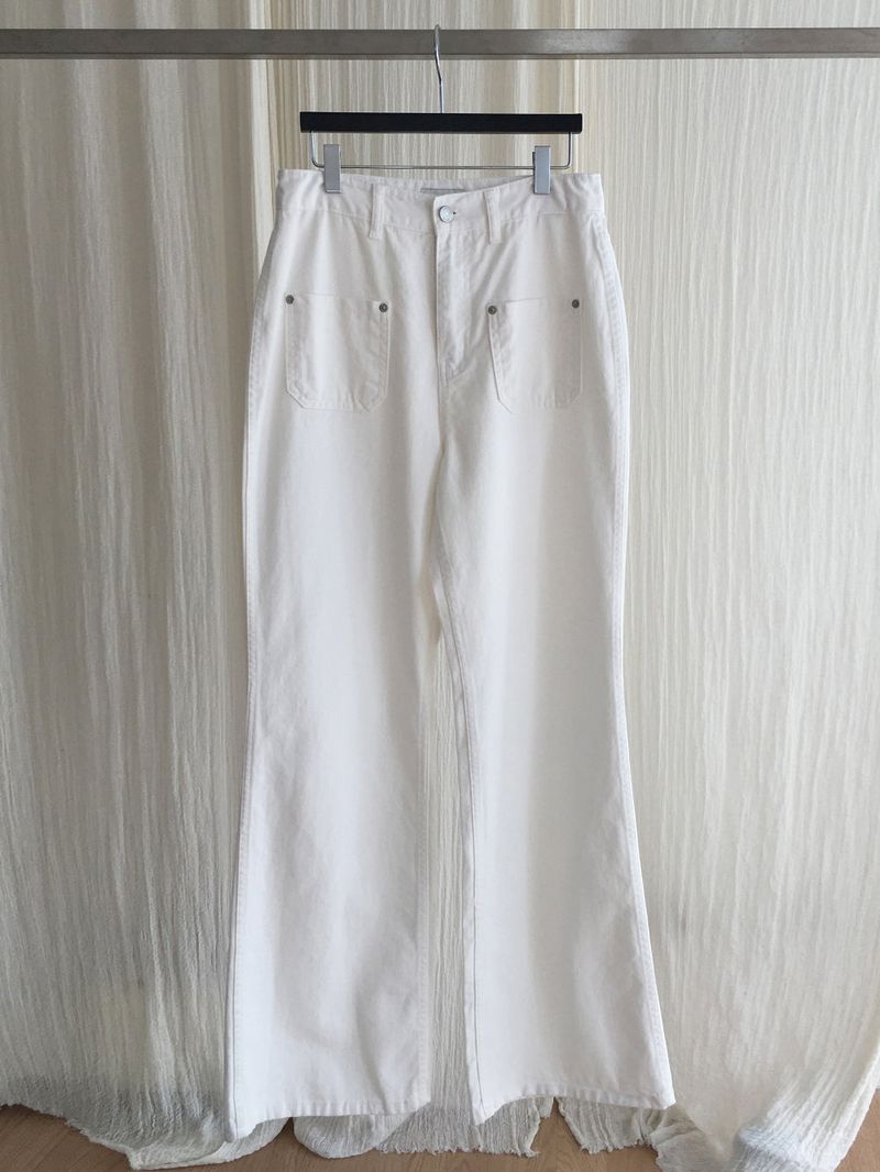 Front pocket semi bootcut pants