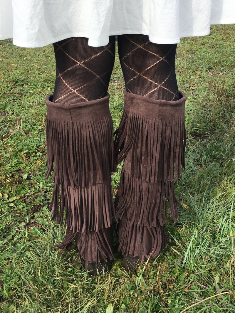 Suede fringe long boots(2color)
