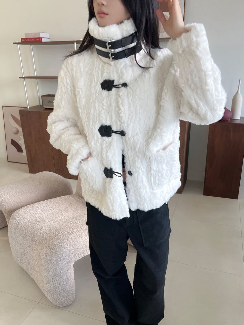 Coco Duffle High-Neck Short Fur Jacket