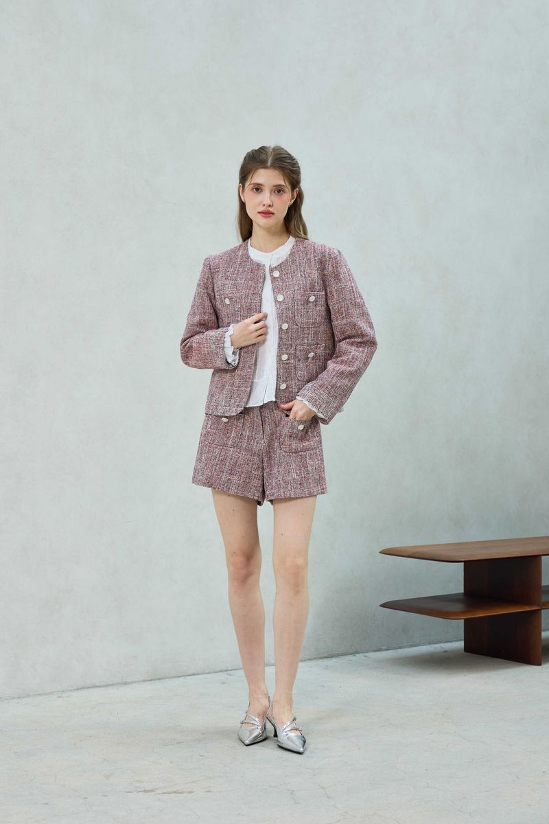 CHERISH TWEED JACKET / RED