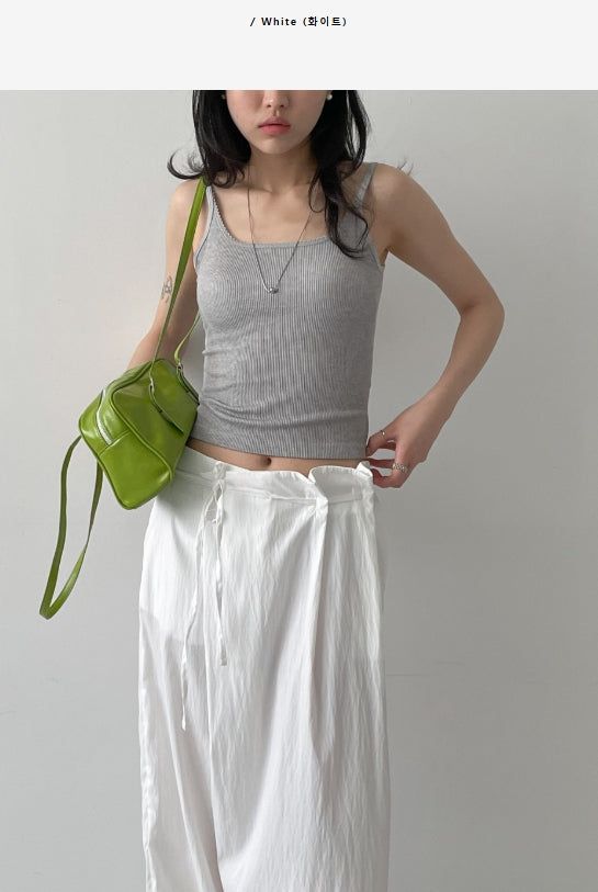 Unbalance Nylon Strap Wide Pants