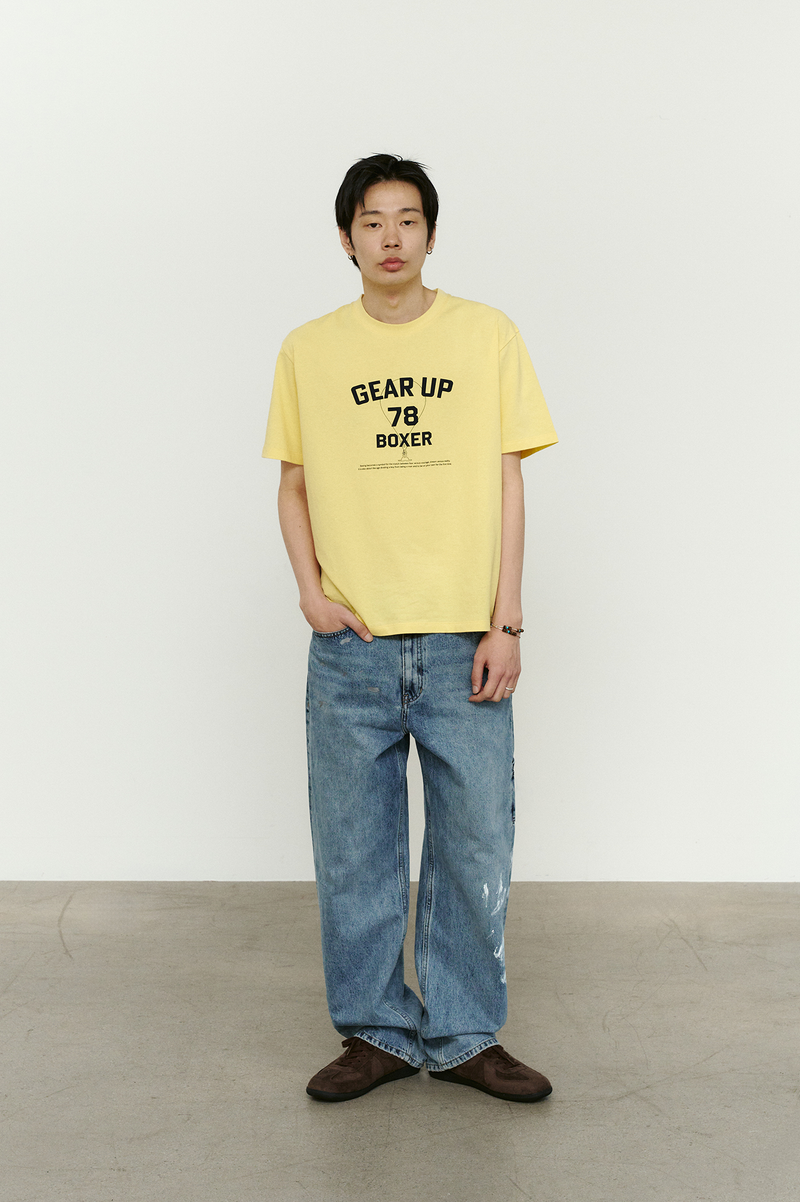 Aged Splatter Carpenter Denim Pants(Washed Blue)
