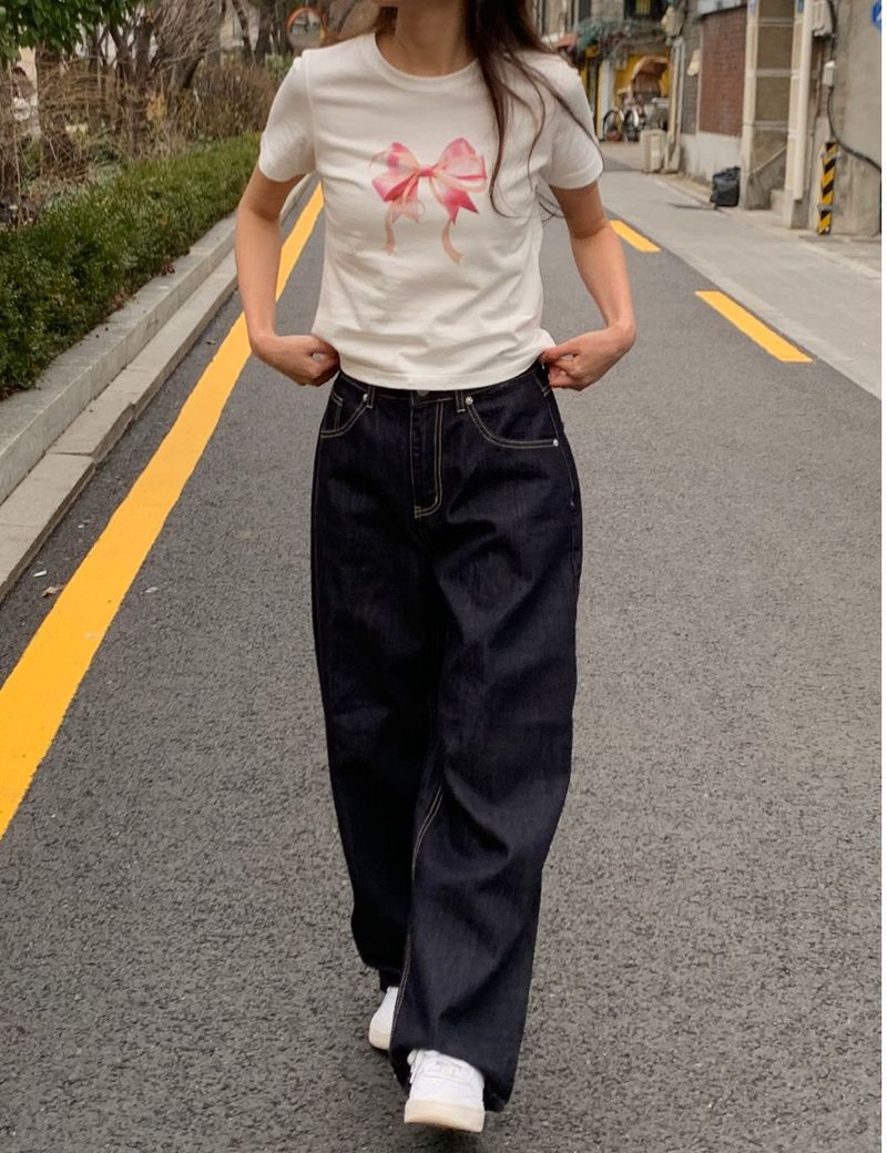 More wide denim pants