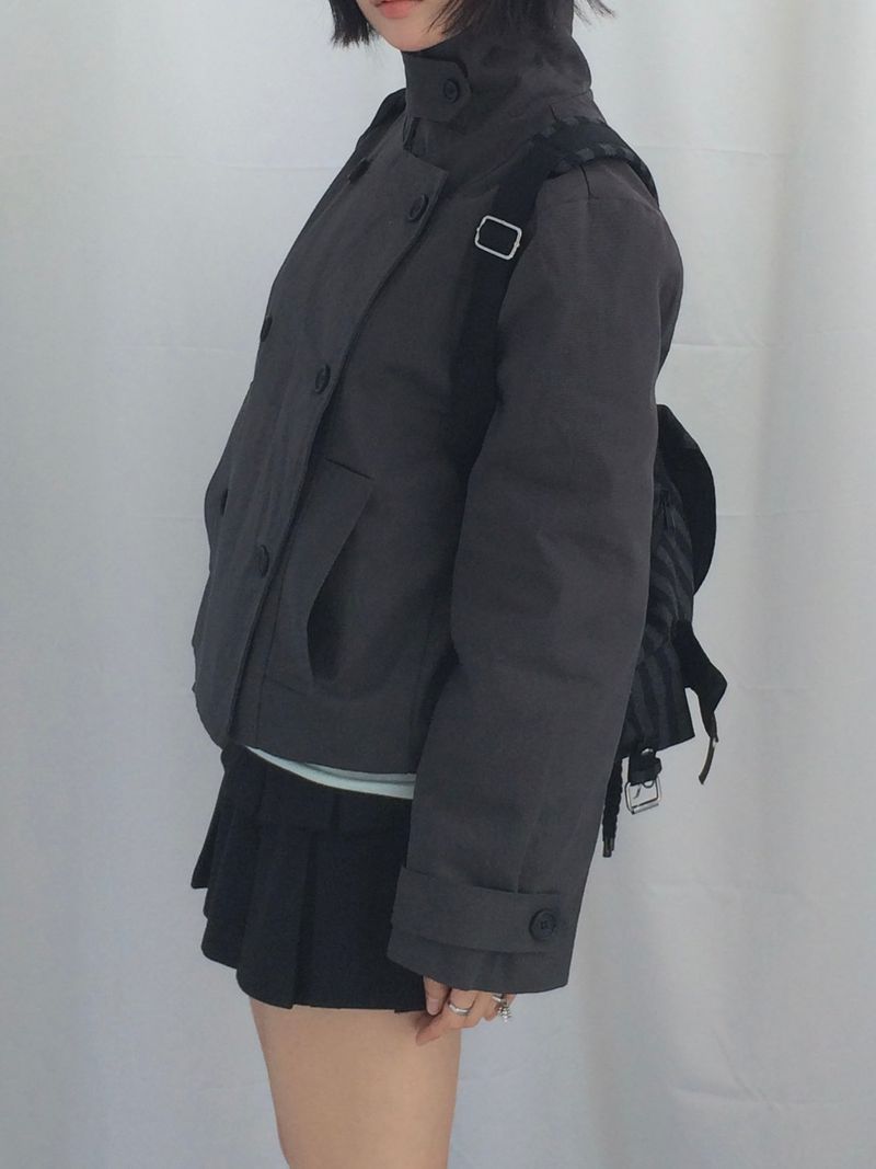 double frill pleated skirt