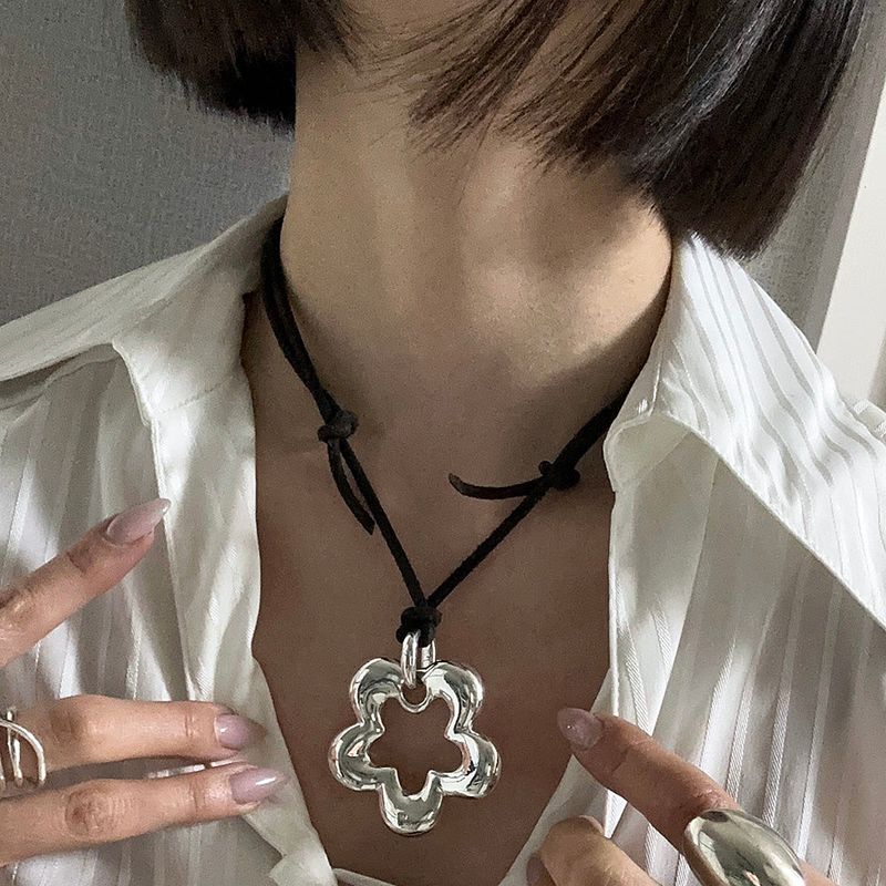 [925silver] Bold pendent suede necklace (2type)
