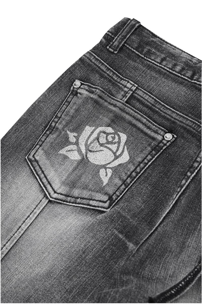 ROSE BOOTS CUT DENIM # BLACK