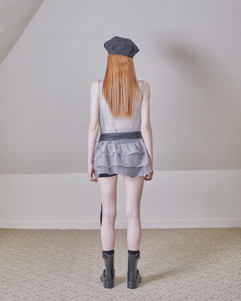 glitter sheer unbalance layered op