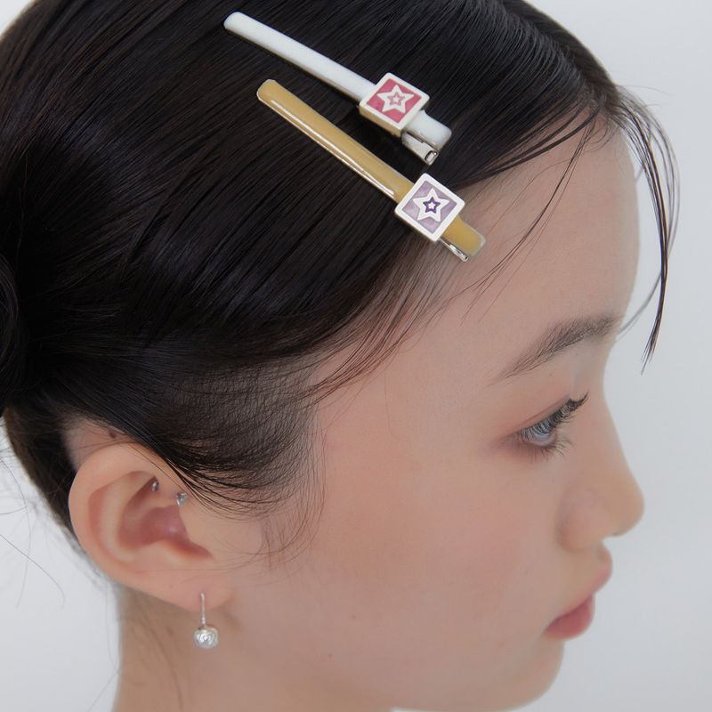 fuzzy twin star hair clip