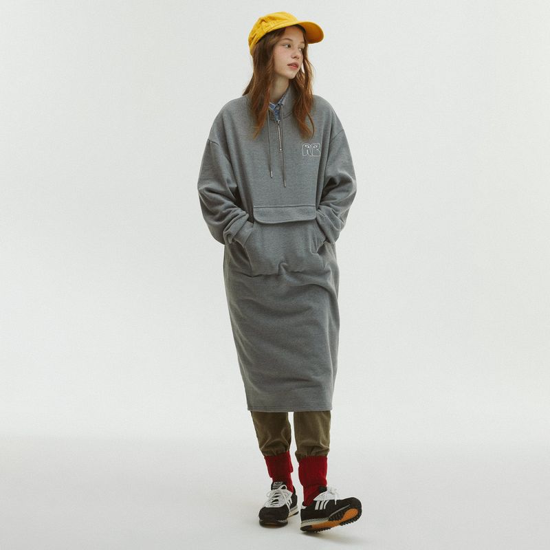 Between A and B（ビットウィーンエーアンドビー）の「HIGH NECK STRING JERSEY DRESS_MELANGE GRAY（Dresses）」
