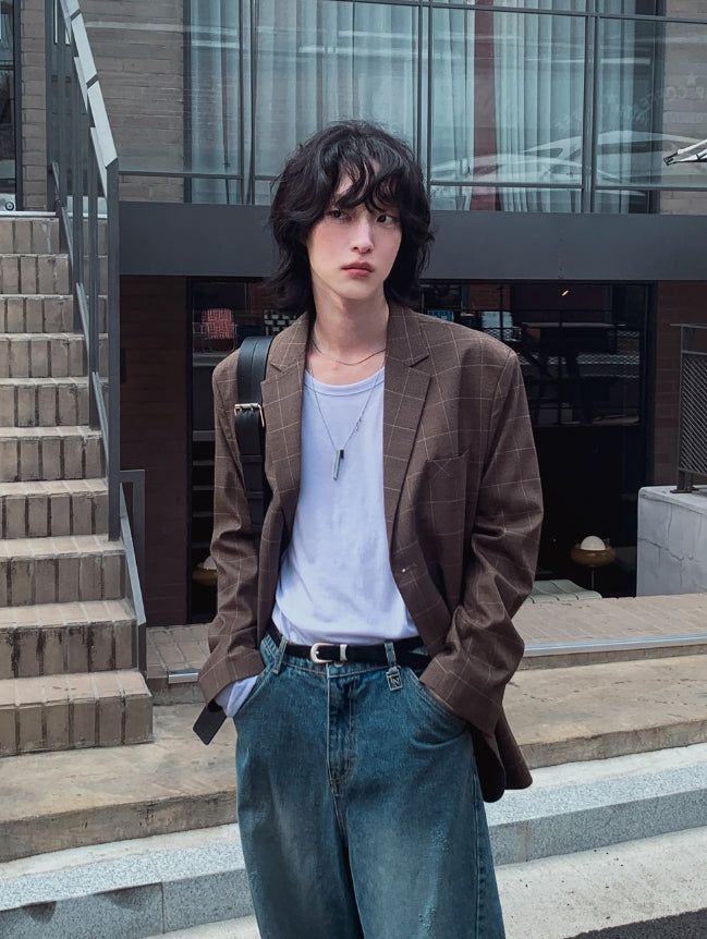 Laurent Over Check Blazer