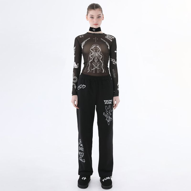 1 1 rabbit jogger pants - BLACK