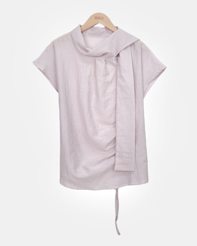 Kenby Scarf Short Sleeve Blouse