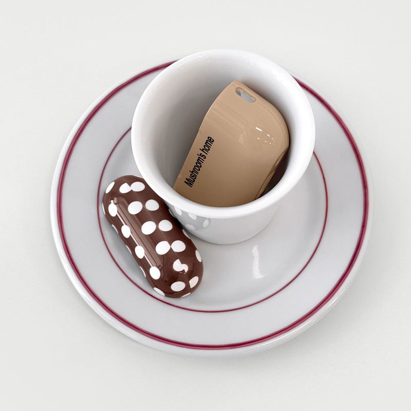oab mushroom airpods case (brown)