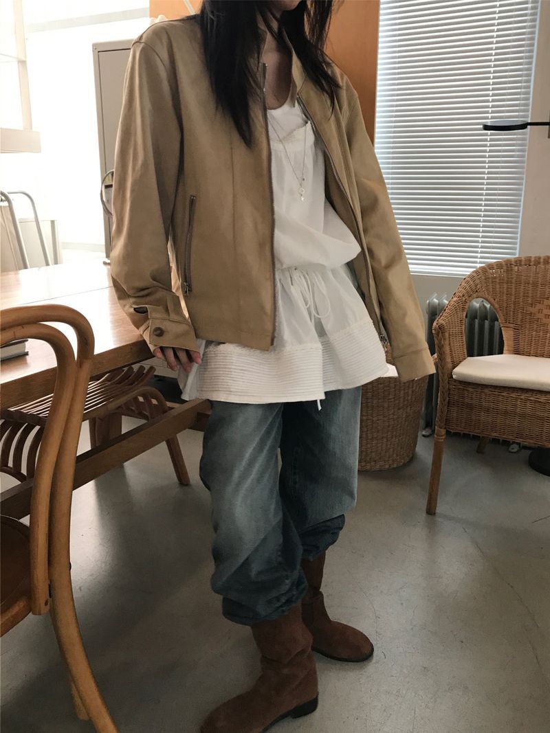 Suede harrington Jacket 
