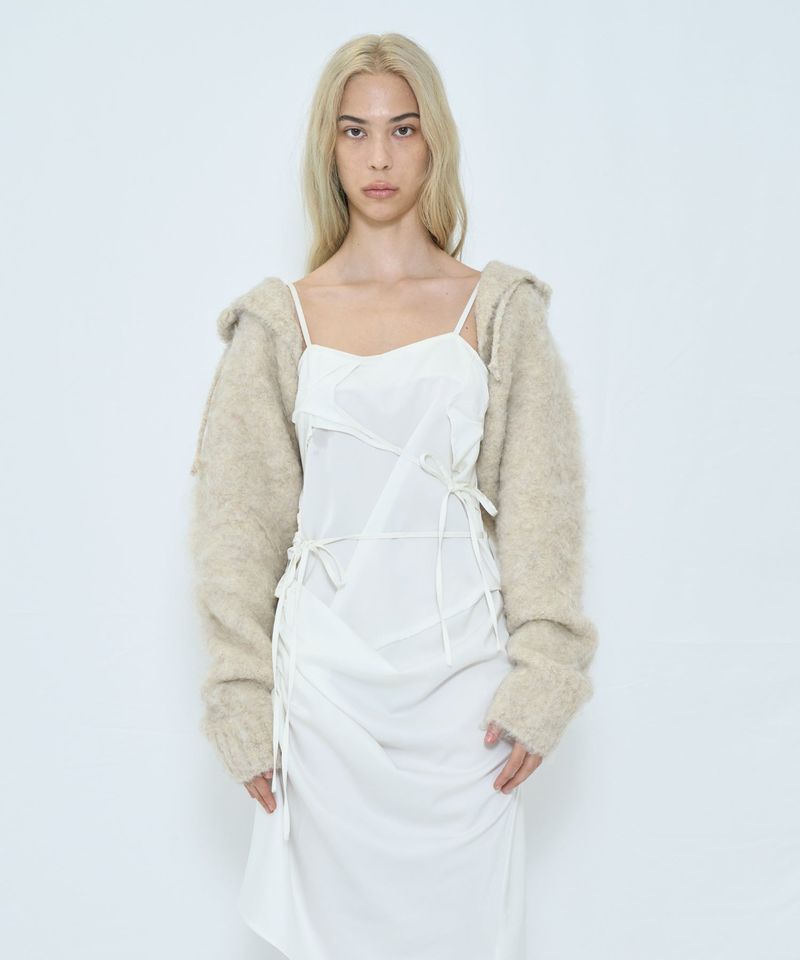 VIAVANDA（ヴィアヴァンダ）の「2WAY HOODED MUFFLER KNIT（Tops）」