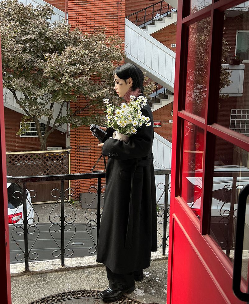 Wool robe hidden coat (2 color)