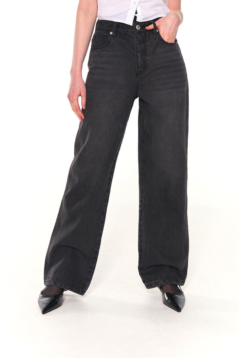 BASIC WIDE DENIM PANTS (GRAY)