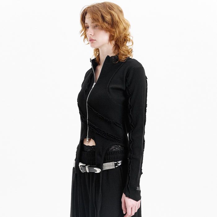 HOLY NUMBER 7(ホーリーナンバーセブン)の「Open Deckie Waffle Zip-Up(Tops)」