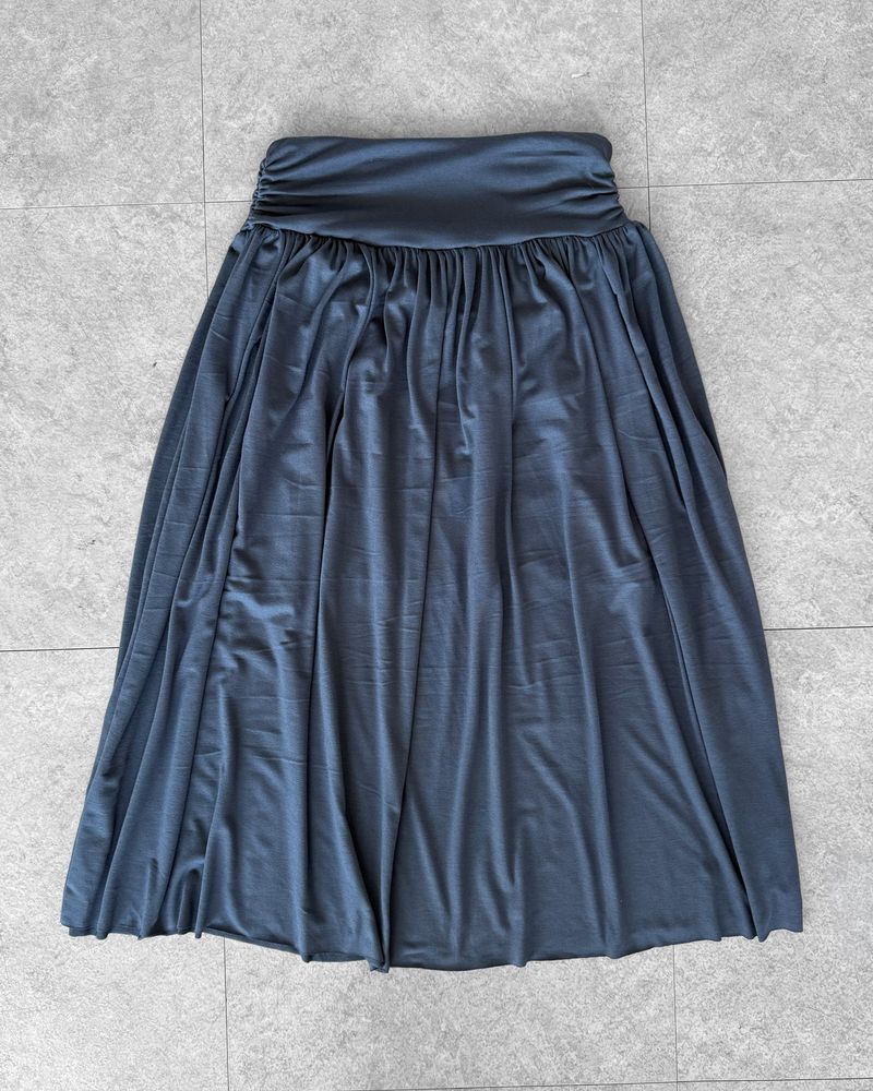 MELLOW SHIRRING LONG SKIRT