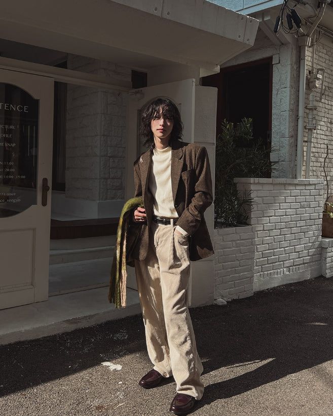 Eric One Tuck Corduroy Wide Pants