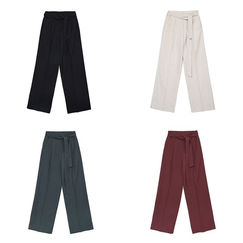 FL Belted Side Banding Wide Slacks (4 colors)