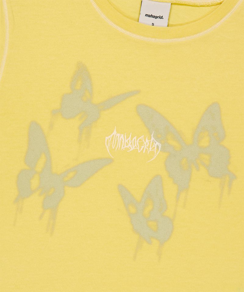 PIGMENT BUTTERFLY GOTH CROP TEE_YELLOW