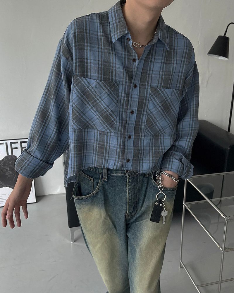 COZINESS（コジネス）の「CR Poning Check Crop Cutting Shirt (2 colors)（Tops）」