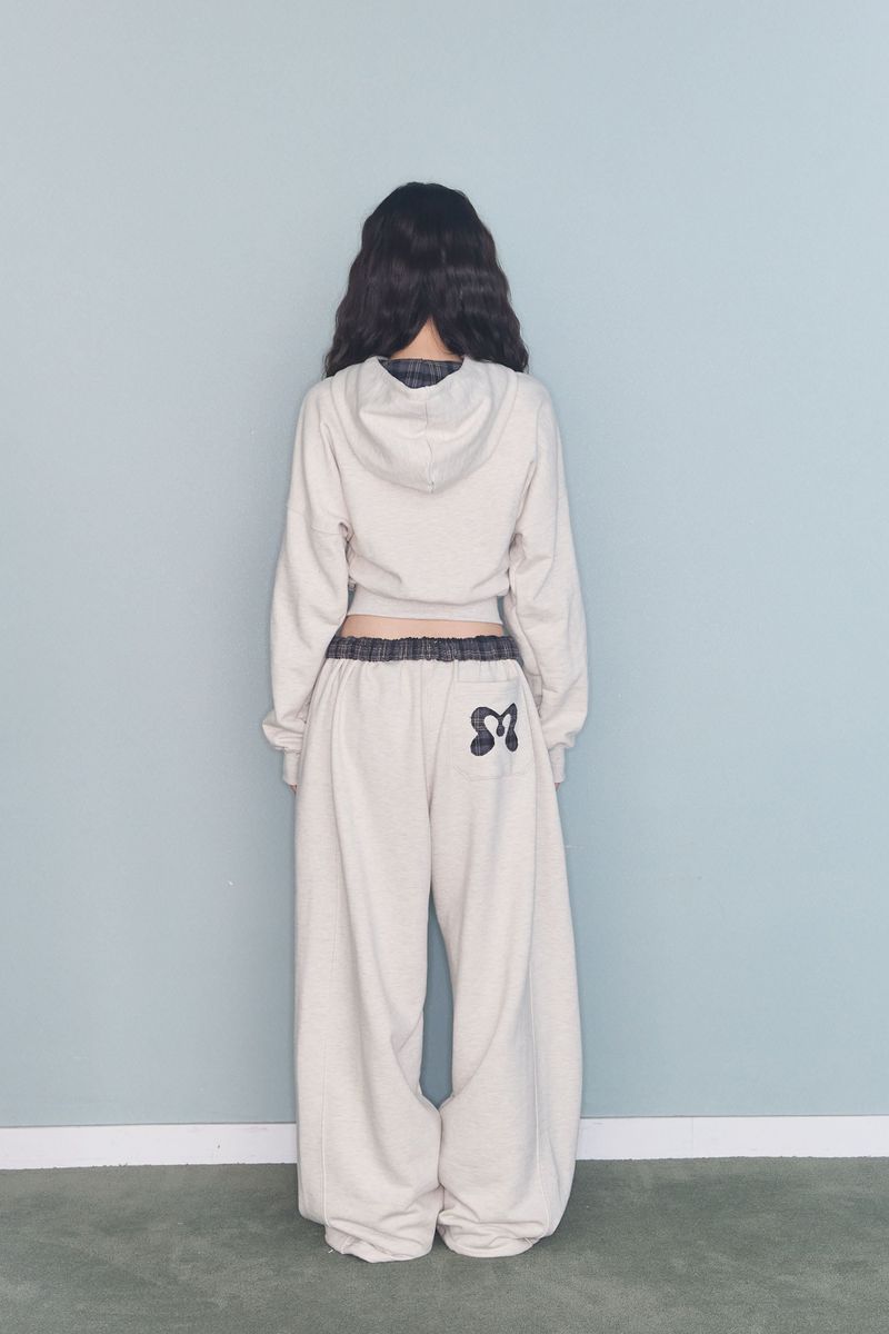 CONTRAST PATCH ZIP-UP OATMEAL