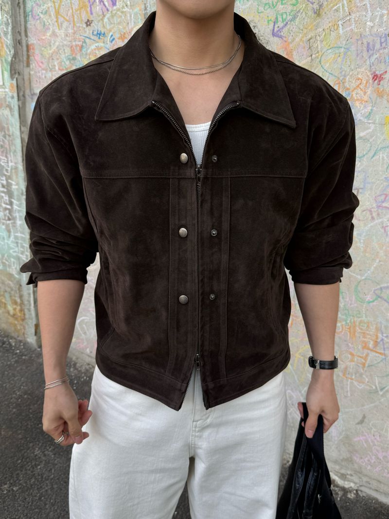 Mer crop suede jacket