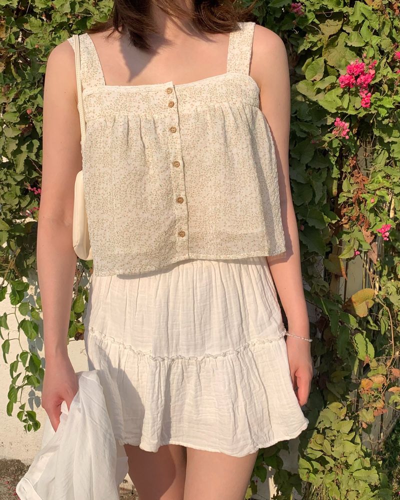 SERCOSERCO（サーコサーコ）の「小花柄シフォンキャミソール（Tops）」