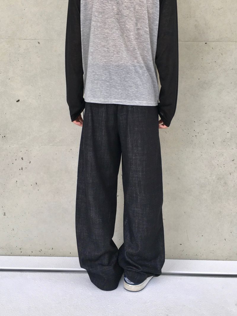 Snap Non-Fade Denim string Wide Pants 2C