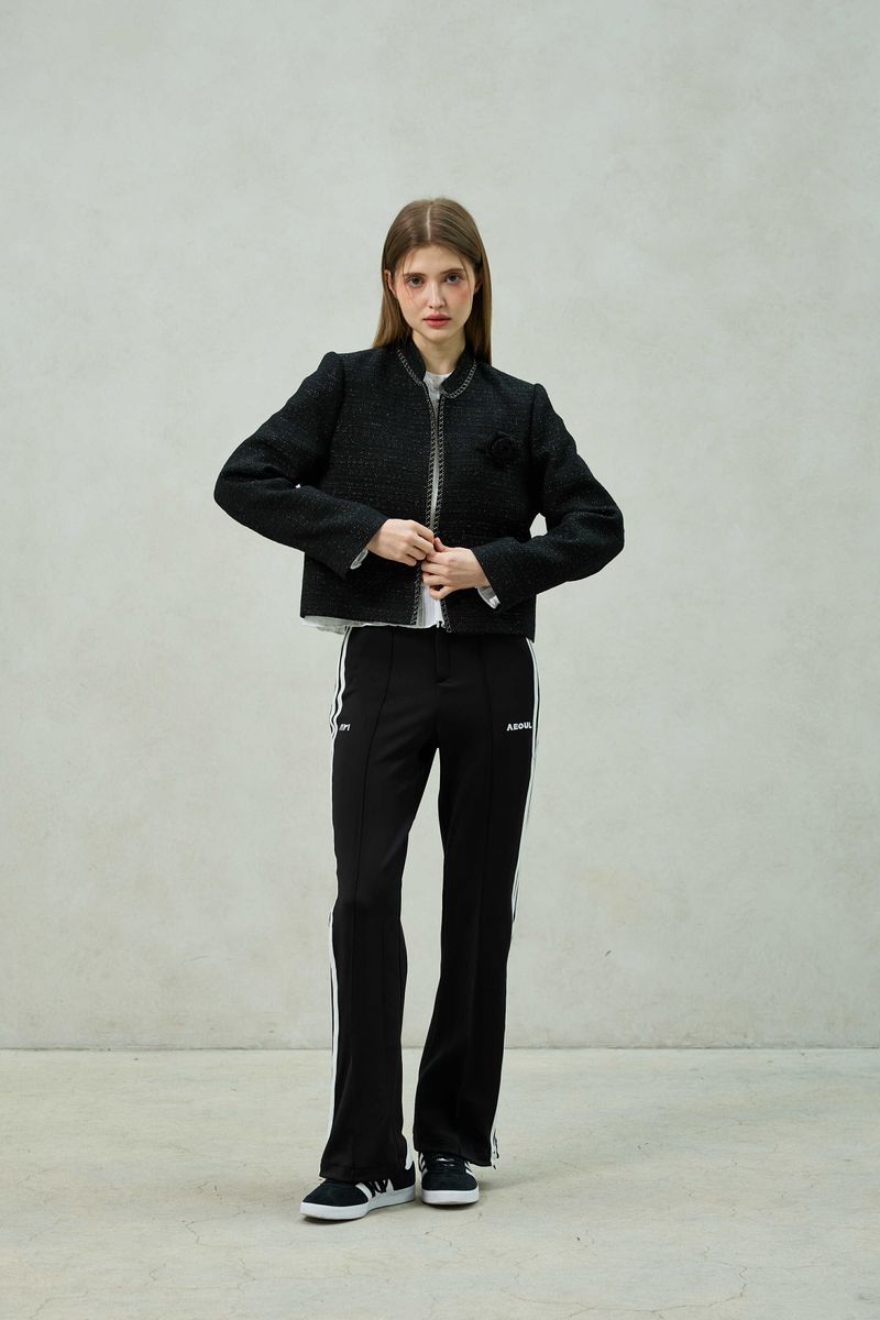 AGLOW TWEED JACKET / BLACK
