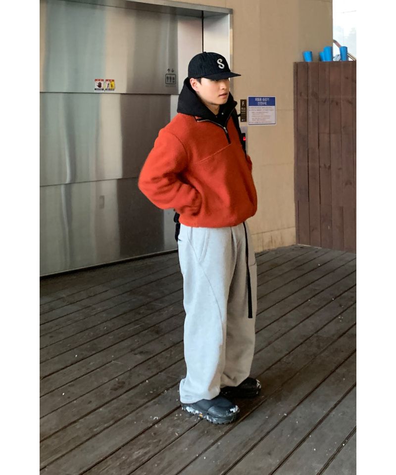 [Sweat ver.] Belt curve pants