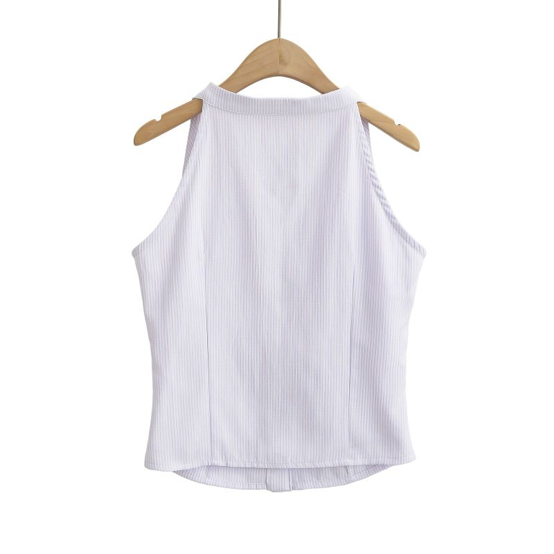 Erin Stripe Button Blouse Vest 231646445