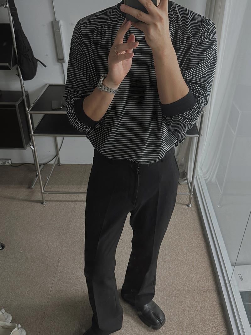 ASCLO Thin Border Slit T Shirt (2color)