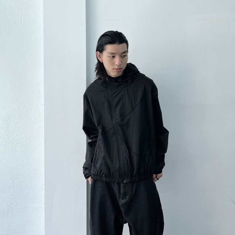 Structured Seam Hooded Jacket