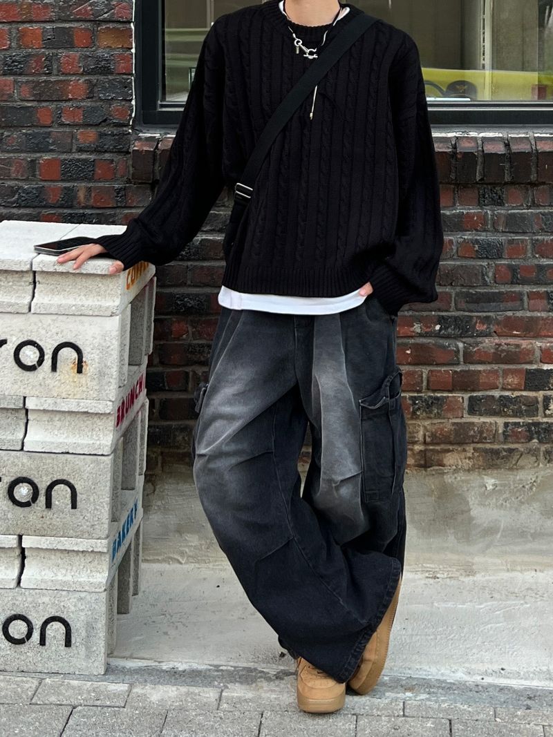 Retro Denim Cargo Pants (2 colors)
