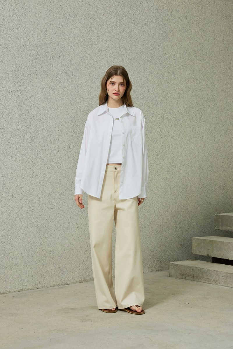 BRIGHT OVERSIZED SHIRT / WHITE