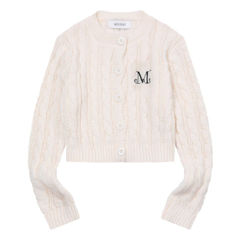 VESTER CROP R-NECK KNIT CARDIGAN (3COLOR)