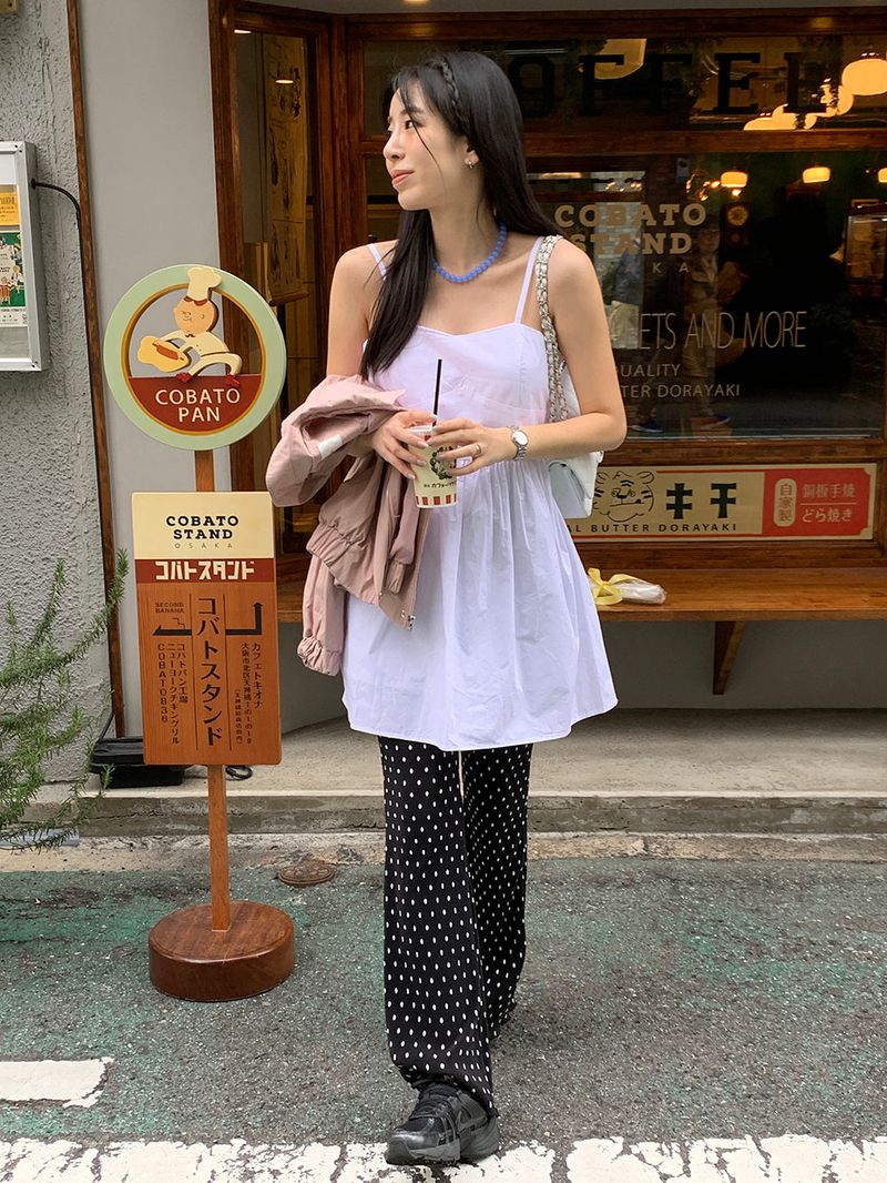 [MADE] Dot Pleated Long Bootcut Pants