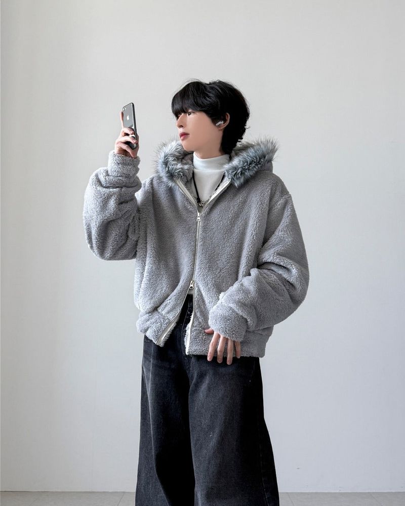Bless Fur Hood Zip-up