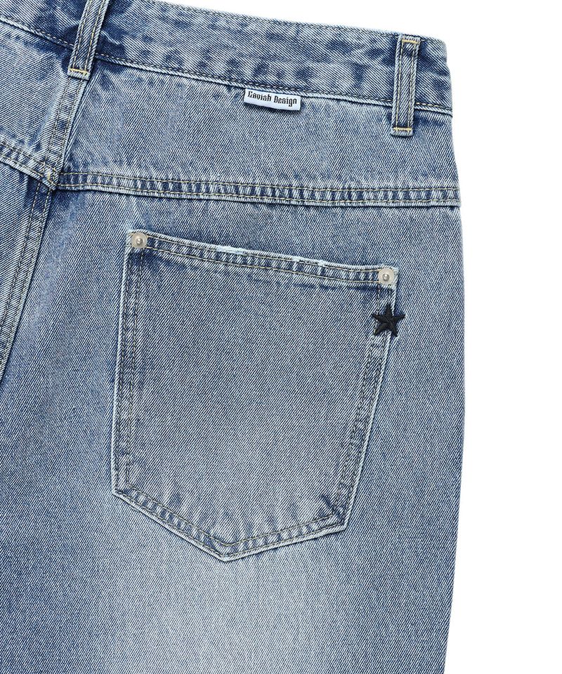 DAMAGED STAR DENIM PANTS BLUE(CV2ESUD110A)