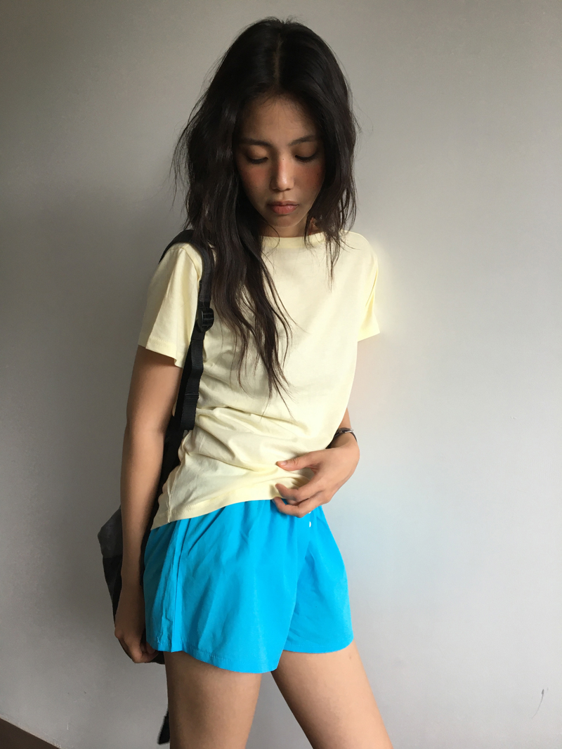 Neon button shorts (2color)
