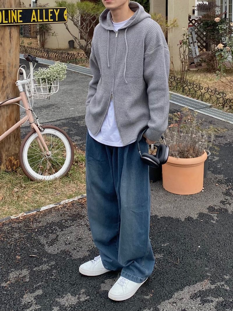 Two-tuck denim balloon pants 2C